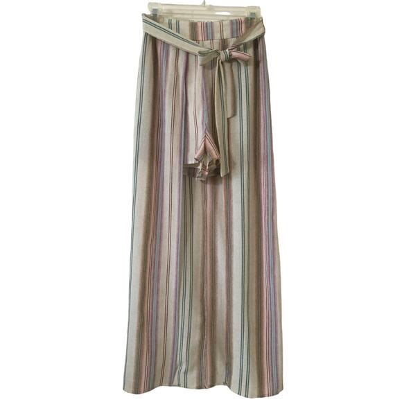 Party Split Maxi 10 Pastel Vertical Stripes Ties Front or Back Hidden Zipper - Picture 1 of 6